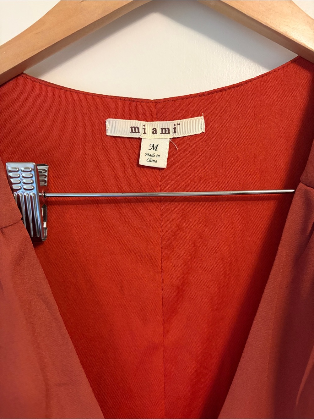 miami Rust-Brown Midi Wrap Dress with Ruffle Hem - Picture 2 of 3